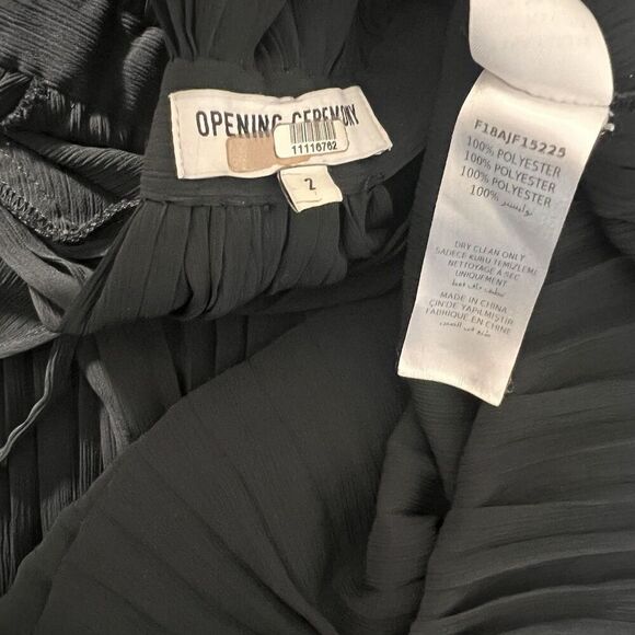 Opening Ceremony Dress Size 2 Pleated Avant Garde High Tie Neck Short Sleeve - Picture 5 of 8